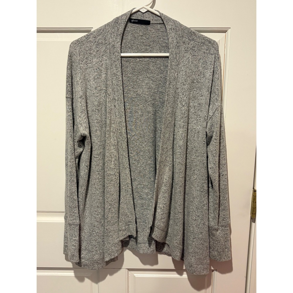 Gibson Womens Open Front Cardigan Heather Gray Knit Sweater SB6239R Size S